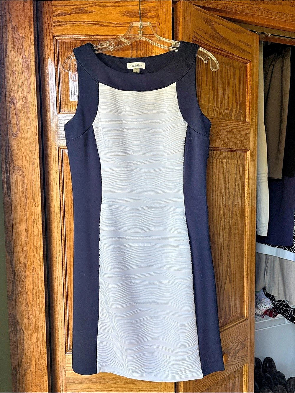 Calvin Klein Color Block Midi Dress Size 10